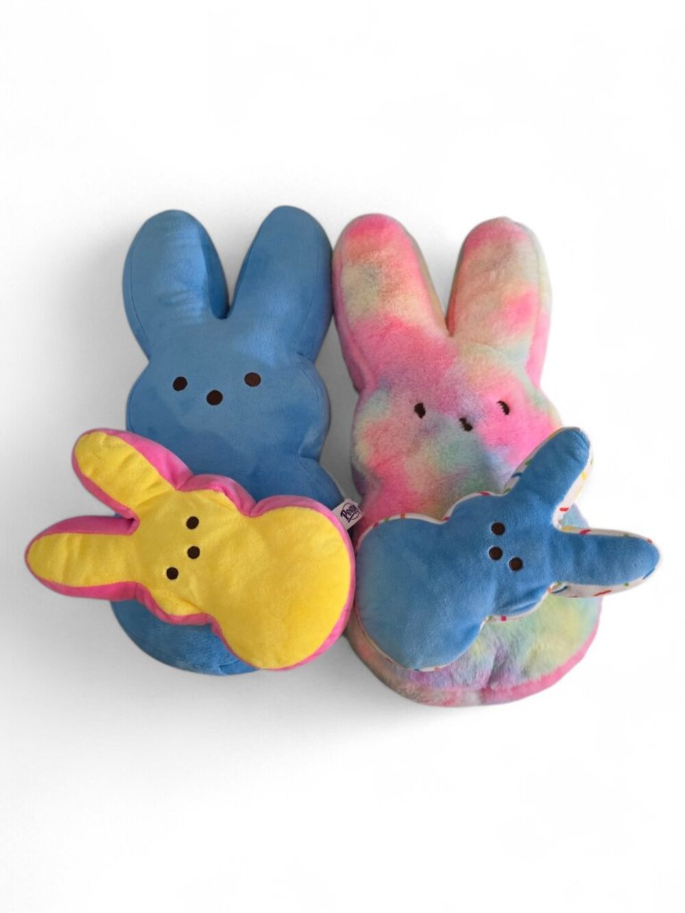 Peeps Plush Bunny Lot of 4 Easter Stuffed Animals Large & Small Bundle
